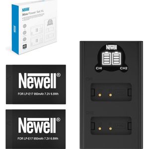Newell accu oplader dwukanałowa DL-USB-C en twee akumulatory LP-E17 voor Canon