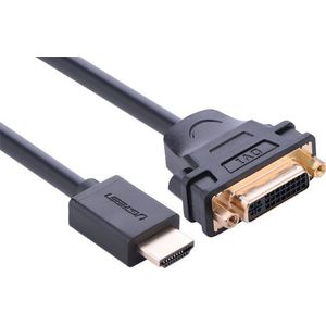 UGREEN 20136 video kabel adapter 0,15 m HDMI DVI Zwart, Goud