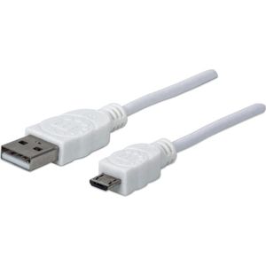 Manhattan Kabel USB-A/Micro-B M/M 0,6m wit
