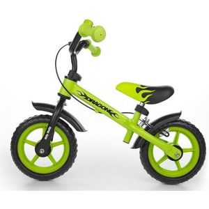 Milly Mally loopfiets Dragon met rem 10 Inch Junior Groen