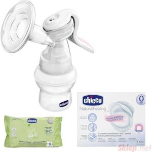 Chicco Laktator Manualny NaturalFeeling + Wkładki Laktacyjne 60 stuks