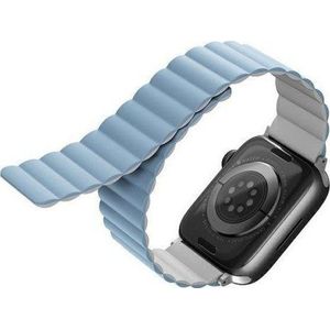 DefaultBrand UNIQ band Revix Apple Watch Series 4/5/6/7/SE 42/44/45mm. Reversible Magnetic wit-blauw/wit-blauw