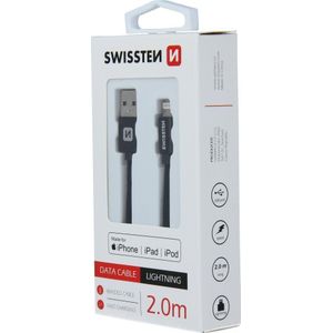 SWISSTEN MFI Textile Fast Charge 3A Lightning Data en Charging Cable 2.0m
