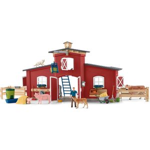 Schleich FARM WORLD Grote stal, rood