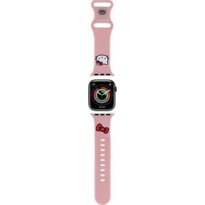 Hello Kitty Hello Kitty band HKAWLSCHBLP Apple Watch 42/44/45/49mm roze/roze strap Silicone Kitty Head