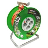 AWTools tuin Line 3 x 1mm 10A 4 oranje sockets 25m (AW70213)