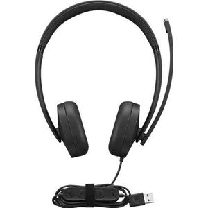 Lenovo 4XD1P83425 hoofdtelefoon/headset Bedraad Hoofdband Oproepen/muziek USB Type-A Zwart