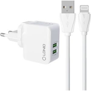 LDNIO muur charger A2203 2USB + Lightning cable
