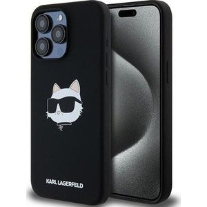 Karl Lagerfeld KLHMP15XSCHPPLK iPhone 15 Pro Max 6.7 inch zwart/zwart hardcase Silicone Choupette Head MagSafe