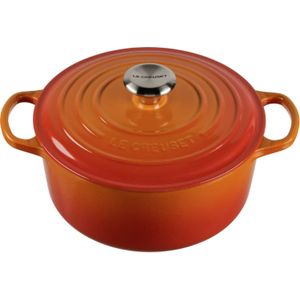 Le Creuset Signature braadpan rond 24 cm oranje-rood