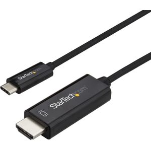 StarTech 1m USB C naar HDMI Kabel, 4K 60Hz USB Type C naar HDMI 2.0 Video Adapter Kabel, Thunderbolt 3 Compatibel, Laptop nar HDMI Monitor/Display, DP 1.2 Alt Mode HBR2, Zwart