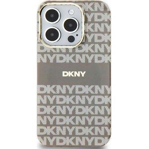DKNY DKHMP15SHRHSEE iPhone 15 / 14 / 13 6.1 inch beige/beige hardcase IML Mono & Stripe MagSafe