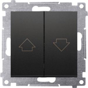 Kontakt-Simon Simon 54 knop roletowy (module) 10AX 250V szybkozłącza zwart mat DZP1.01/49