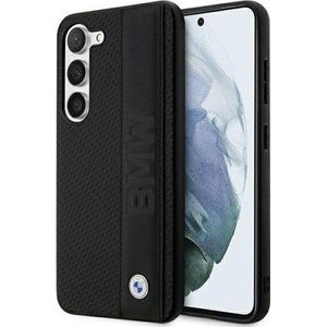 BMW Etui BMHCS23S22RDPK Samsung Galaxy S23 zwart/zwart hardcase Leather Textured & Stripe