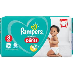 Pampers Baby-Dry Pants S3, 44 Luierbroekjes, Luchtdoorlatende Banen
