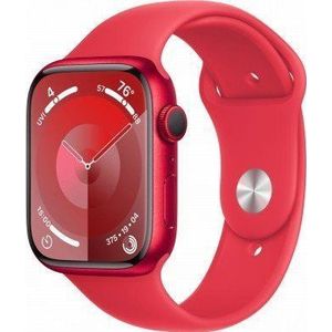 Apple Watch Series 9 GPS 45mm (PRODUCT)rood Aluminium Case met (PRODUCT)rood Sport Band - S/M