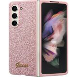 GUESS Etui GUHCZFD5HGGSHP Samsung Galaxy met Fold 5 hardcase Glitter Script roze/roze