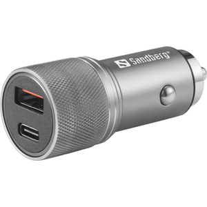 Sandberg 441-50 oplader voor mobiele apparatuur Universeel Metallic Sigarettenaansteker Snel opladen Auto