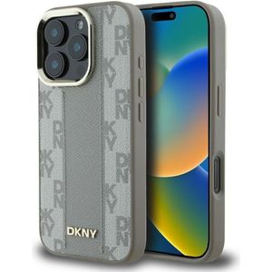 DKNY Etui Checkered patroon Magsafe voor iPhone 16 Pro Max beige
