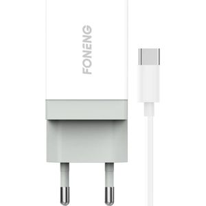Foneng Fast charger 1x USB K210 10.5W + USB Type C cable 1m