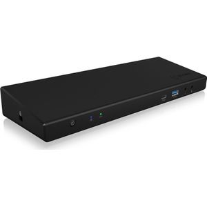 ICY BOX IB-DK2244AC Bedraad USB 3.2 Gen 1 (3.1 Gen 1) Type-C Zwart