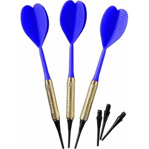 BEST Sporting plastic dartpijlen voor darta 3 stuks blauw