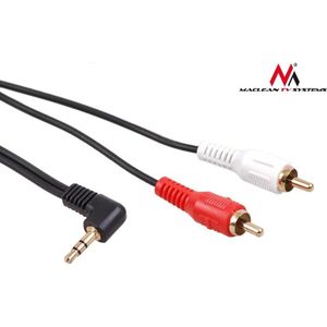Maclean Cable 3.5mm mini 2RCA 1m zwart MCTV-824