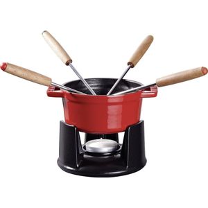 Staub Mini fondue set - 10 cm, rood