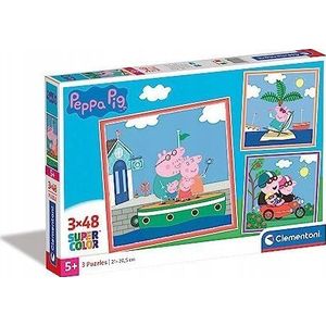 Clementoni puzzel 3x48el SuperColor square Peppa Pig. Peppa Pig 25293