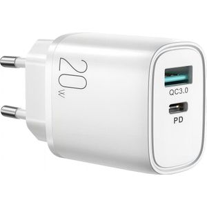 Joyroom Charger USB-A QC3.0 / USB-C PD 20W wit (L-QP2011)