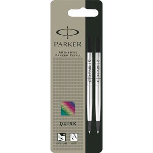 Parker QUINK ROLLERBALL REFILL zwart M BLISTERX2