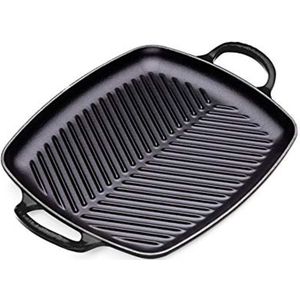 Le Creuset - Grillplaat - Mat Zwart - Gietijzer - Geschikt voor Kookplaat en Oven