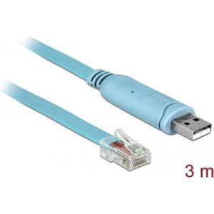 Delock Adapter USB2.0/A St > Serieel RS232 RJ45 St 3.0m blauw