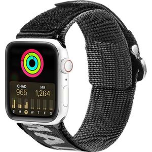Dux Ducis Strap (Outdoor Version) band Apple Watch Ultra, SE, 8, 7, 6, 5, 4, 3, 2, 1 (49, 45, 44, 42 mm) nylonowa band armband zwart-zilver