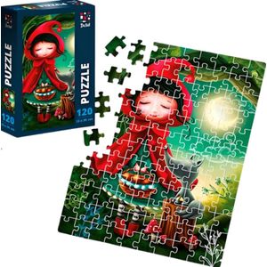 Roter Kafer puzzel meisje en wolf puzzel voor Dorosłych kinderen 120 stukjes Plaka