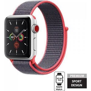 Crong Nylon Band - band sport Apple Watch 42/44 mm (elektrische roze)