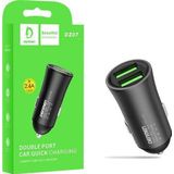 auto auto LOADER 12W zwart DENMEN 2.4A 2400mAh DUAL FAST CHARGING DZ07 ALUMINIAL