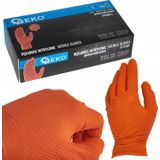 Geko handschoenen nitrylowe SOLID GRIP 50 stuks r. L pomarańczowe (10)