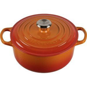 Le Creuset Signature braadpan rond 20 cm oranje-rood