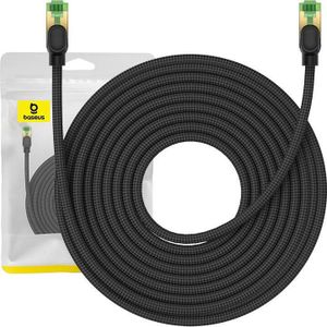 Baseus Braided network cable cat.8 Ethernet RJ45, 40Gbps, 15m (zwart)