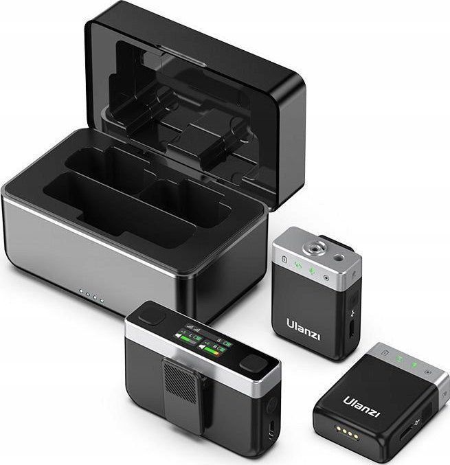 Ulanzi microfoon 2x microfoon draadloze Krawatowy voor telefoon camera videocamera / geheugen 8GB / bereik 100m / AM-18