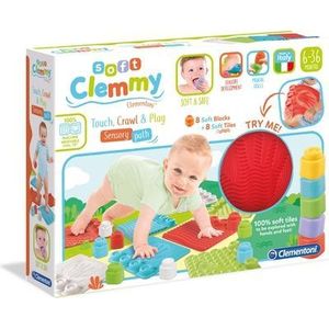 Clementoni Soft Clemmy - Sensory Path - Speelkleed - Baby Speelmat - Met Stapelblokken - 6-36 maanden