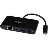 StarTech 3 poorts USB 3.0 hub met Gigabit Ethernet en Power Delivery - 5Gbps - USB-C