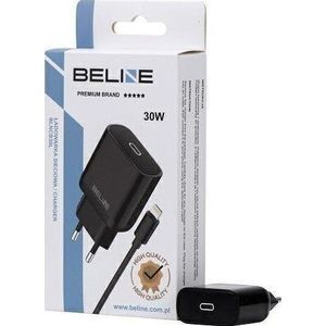 Beline Charger 30W USB-C + lightning, zwart cable