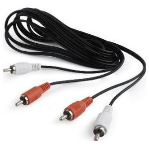 Gembird CCAB-2R2R-10 audio cable 2 x RCA 3m zwart rood wit