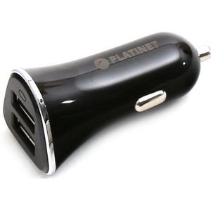 Platinet auto CHARGER 2xUSB 3,4A + microUSB cable 1m zwart 43719