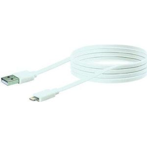 SCHWAIGER USB Kabel 2.0 Apple Lightning 2,0m Flachkabel wit