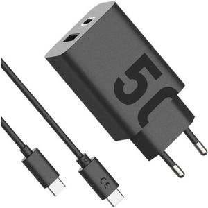 Motorola Charger TurboPower 50W Duo USB-C + USB-A w/ USB-C cable, zwart