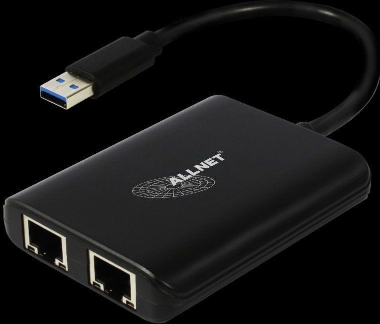 Allnet USB 3.0 Typ-A netwerk Adapter 2x + 1x USB 3.0 Hub ALL-NC-2G-102-USB-A ALLTRAVEL*