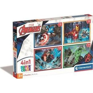 Clementoni CLE puzzel 4 in 1 Marvel Avengers 21525